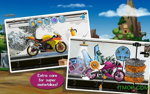 清洗摩托车游戏的图册
