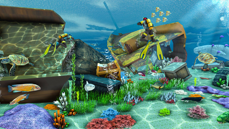 水肺潜水员水下救援的图册