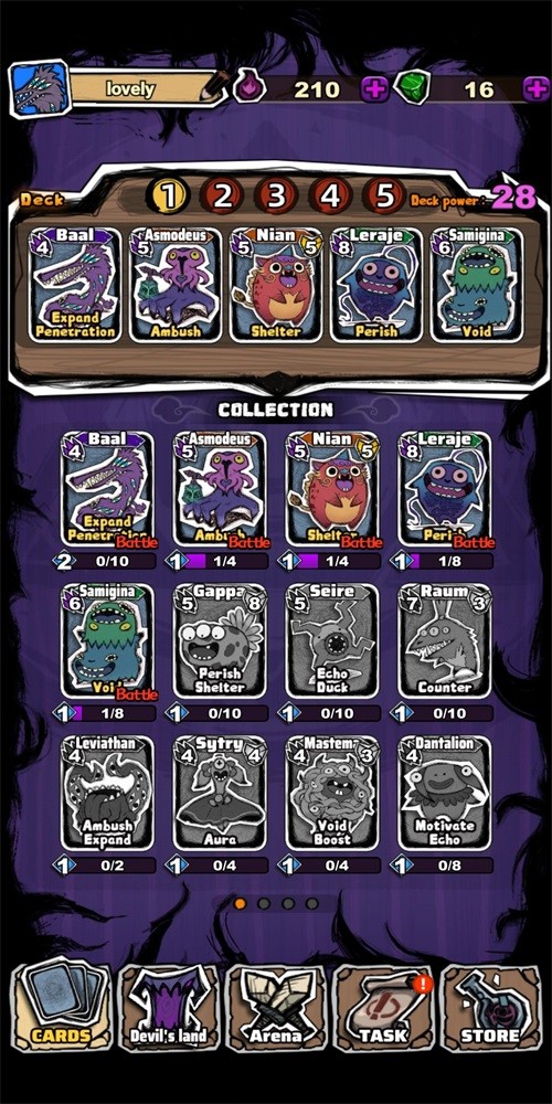 恶魔卡片的图册