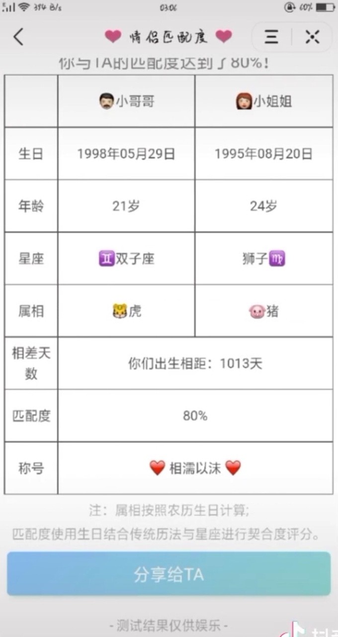 情侣匹配度测试的图册