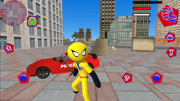 警察火柴人绳索英雄游戏的图册