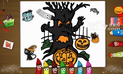 万圣节涂鸦着色(万圣节化妆)的图册