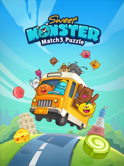 匹配3益智游戏：甜蜜怪兽的图册