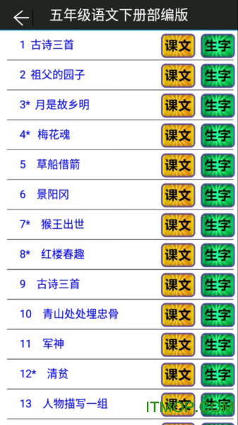 小学语文五年级下册部编版电子课本的图册