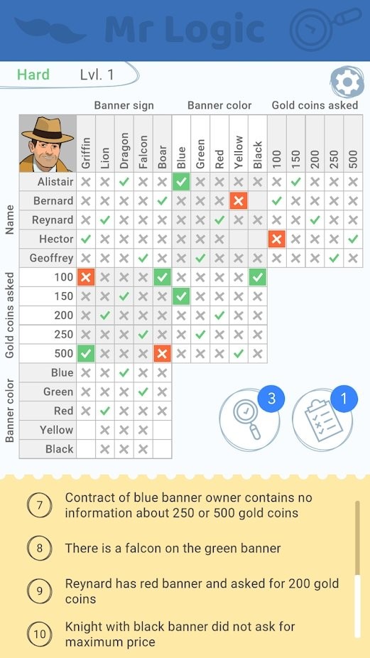 简单线索逻辑谜题的图册