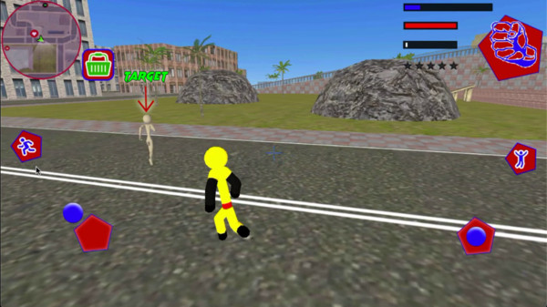 警察火柴人绳索英雄游戏的图册