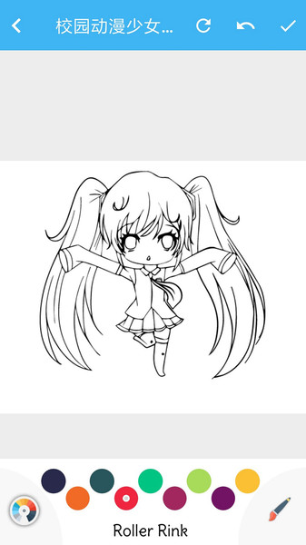 校园动漫少女着色游戏的图册