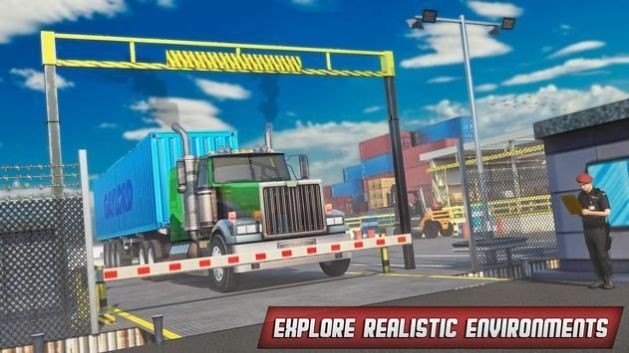 港口卡车司机停车的图册